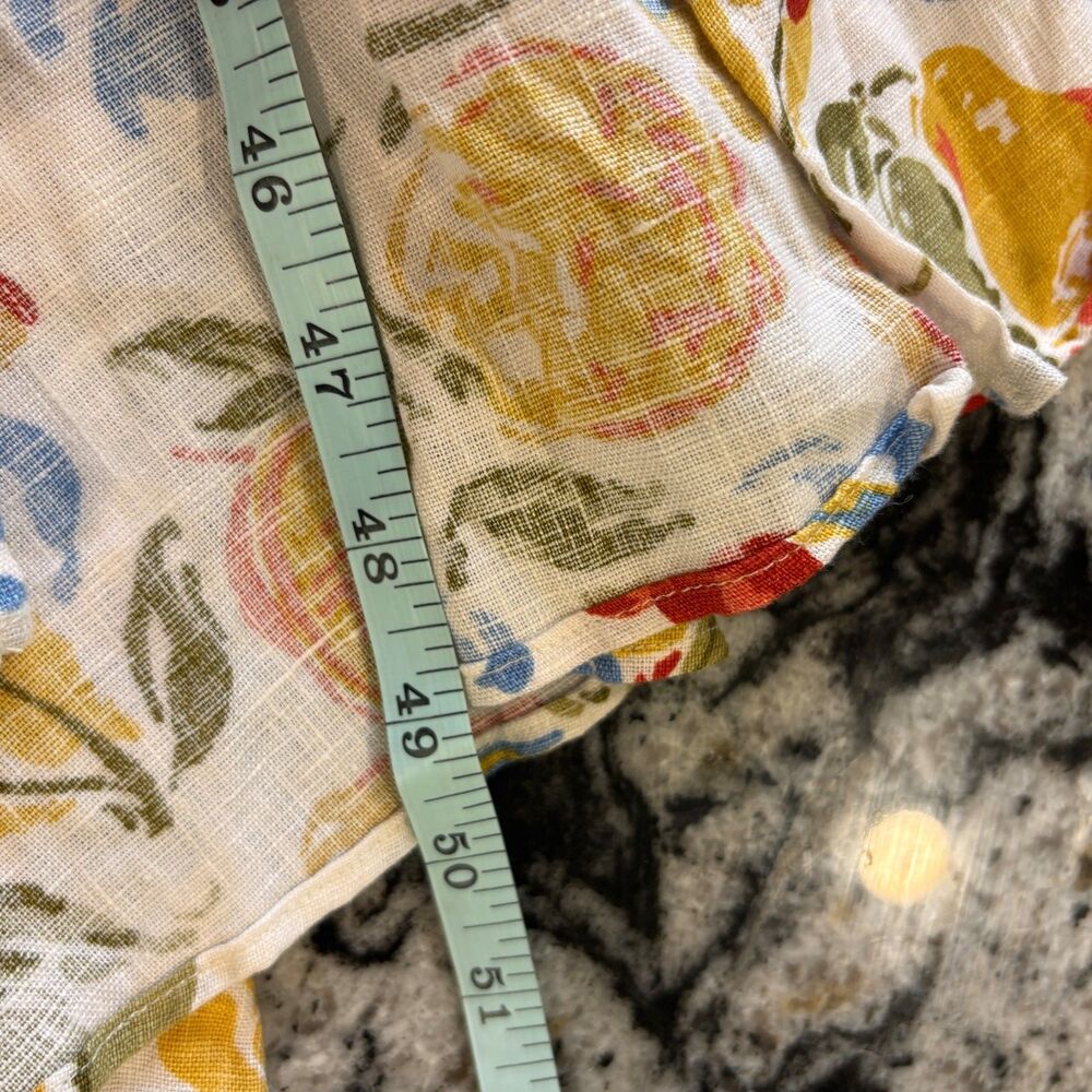 Reformation Anneliese Linen Dress Fruit Cocktail Open Back Puff Sleeve Midi Sz 4 - Picture 7 of 9